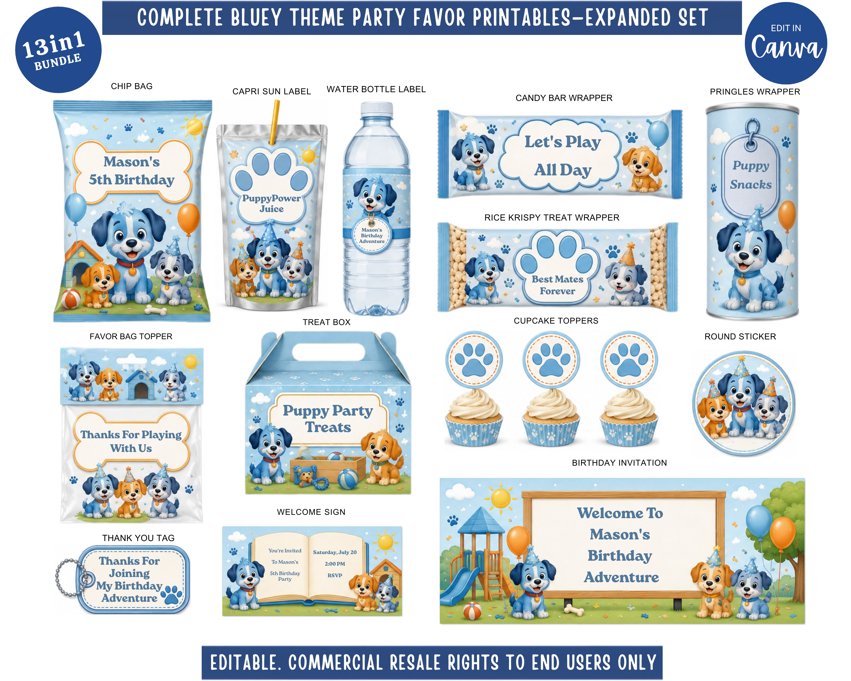 Bluey theme party printables
