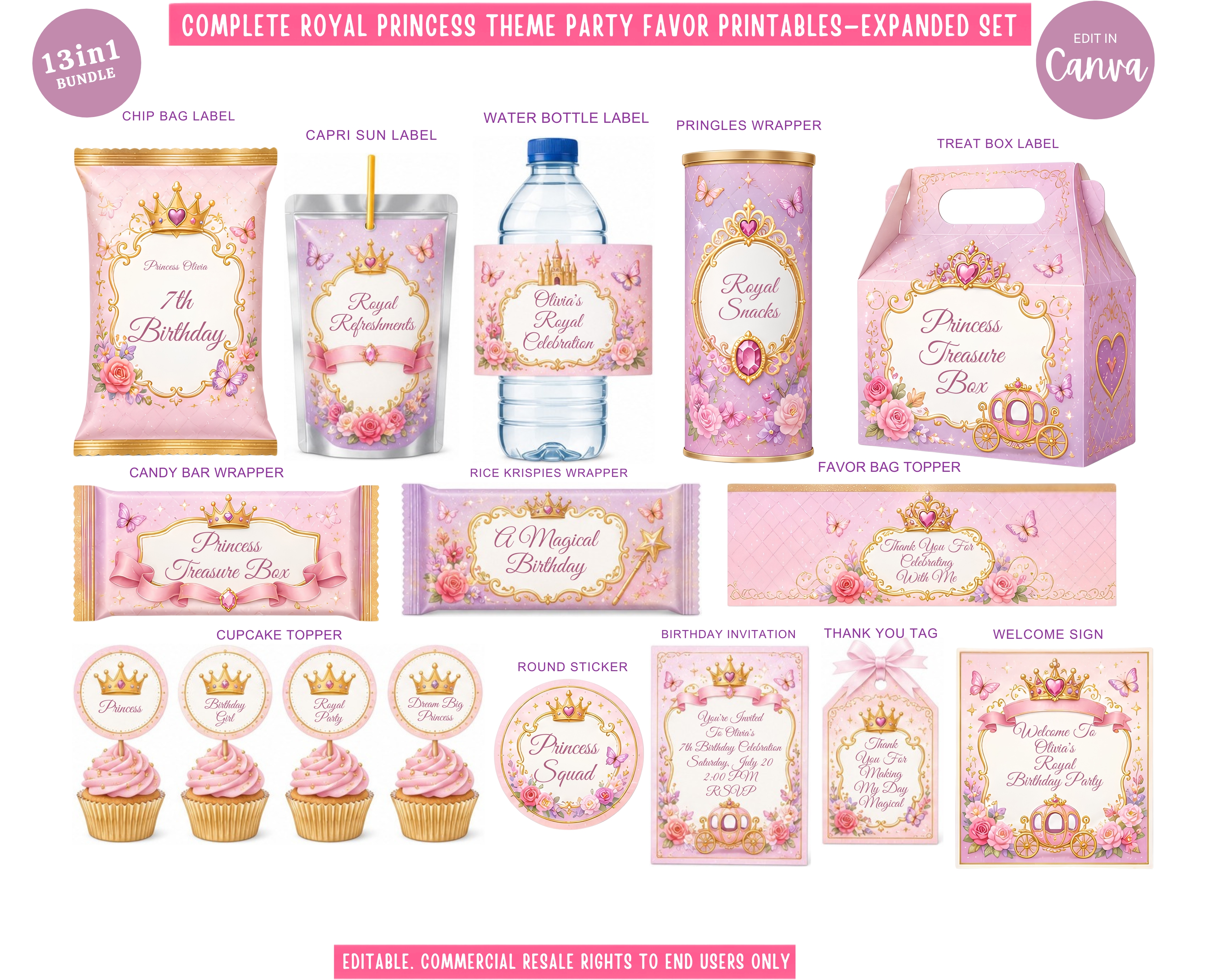 Royal Princess theme party printables