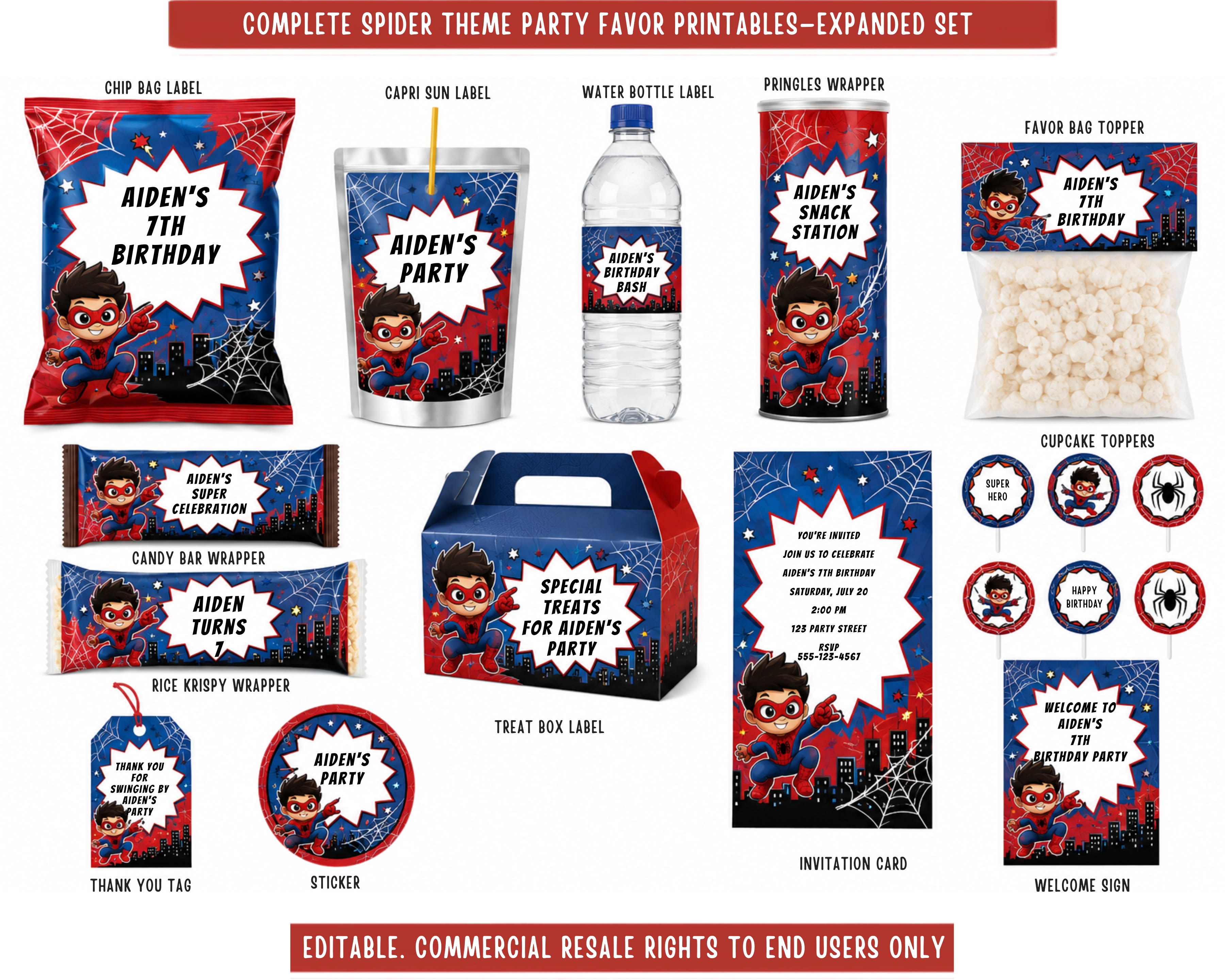 Spiderman theme party printables
